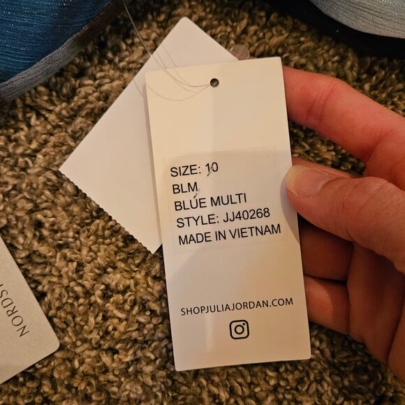 Julia Jordan Dress Womens Size 10 Blue Abstract Tiered Ruffle Romantic Feminine - Picture 10 of 14